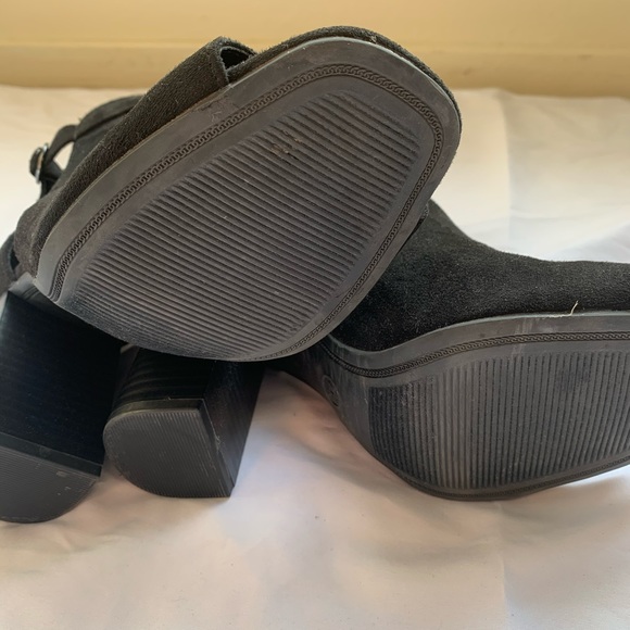 NEW 💋 Size 8 Chunky Peep Toe Velvet Heels - Picture 5 of 5